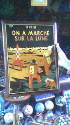 tintin en plateau de table (palissandre)